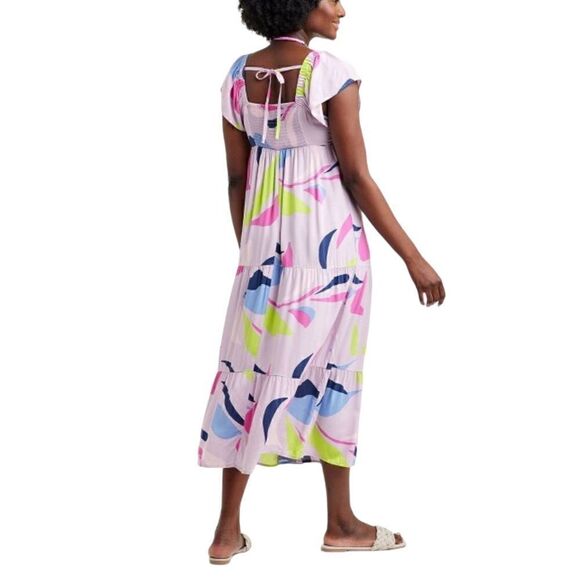 Isabel Maternity Flutter Short Sleeve Woven Dress Size Medium - Picture 9 of 10